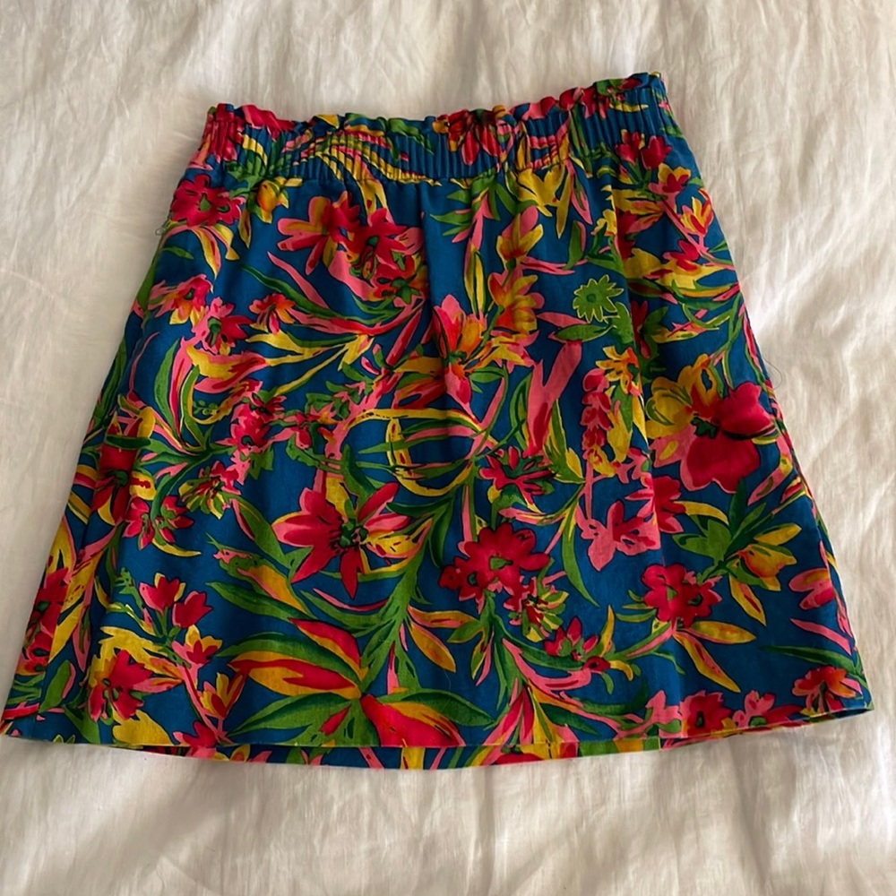 JCrew paper bag floral mini skirt